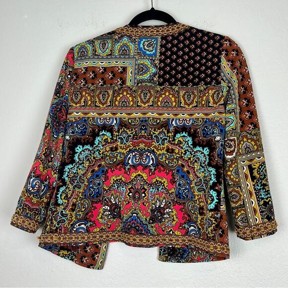 Muse for Boston Proper | Multi Colored Pattern Boho Blazer Festival Jacket 2 - Picture 2 of 7